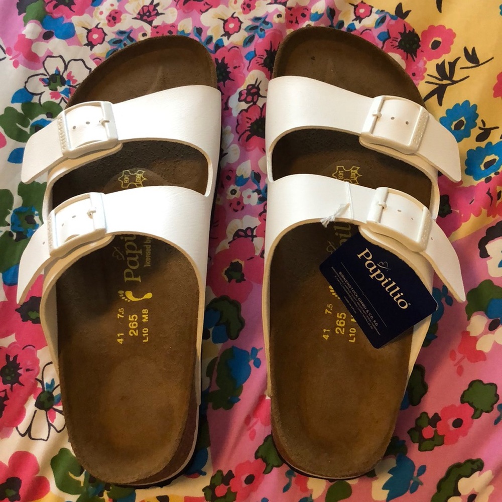 Birkenstock White Sandals with Adjustable Straps
